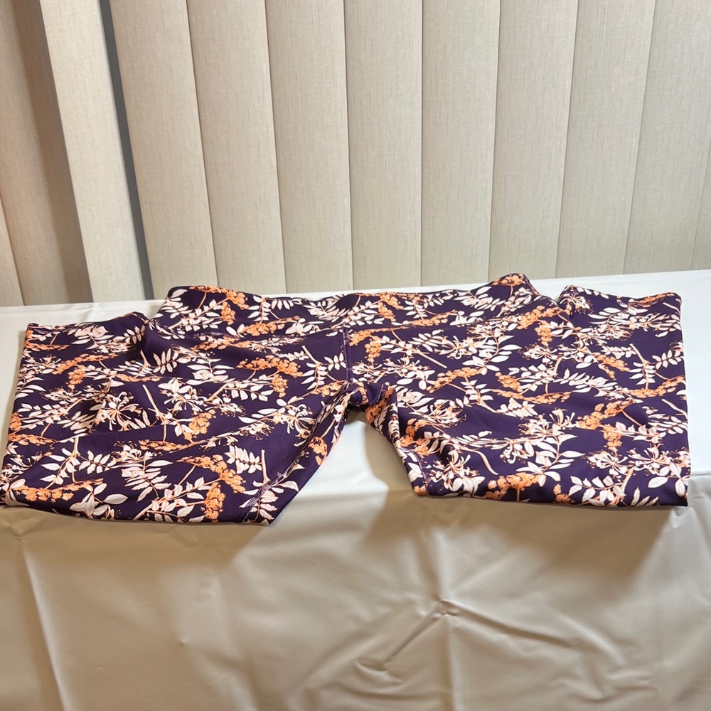 Fabletics Purple and Orange Floral Leggings